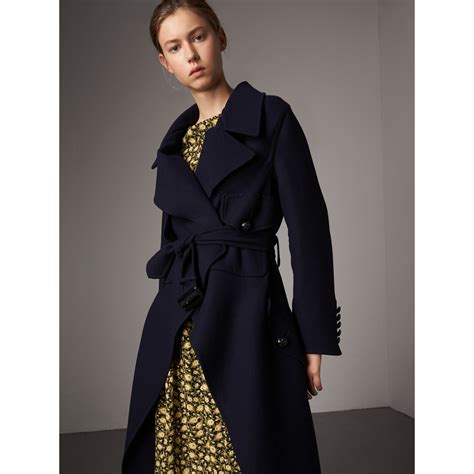 burberry double cashmere drop shoulder coat|Cashmere Wrap Coat in Navy .